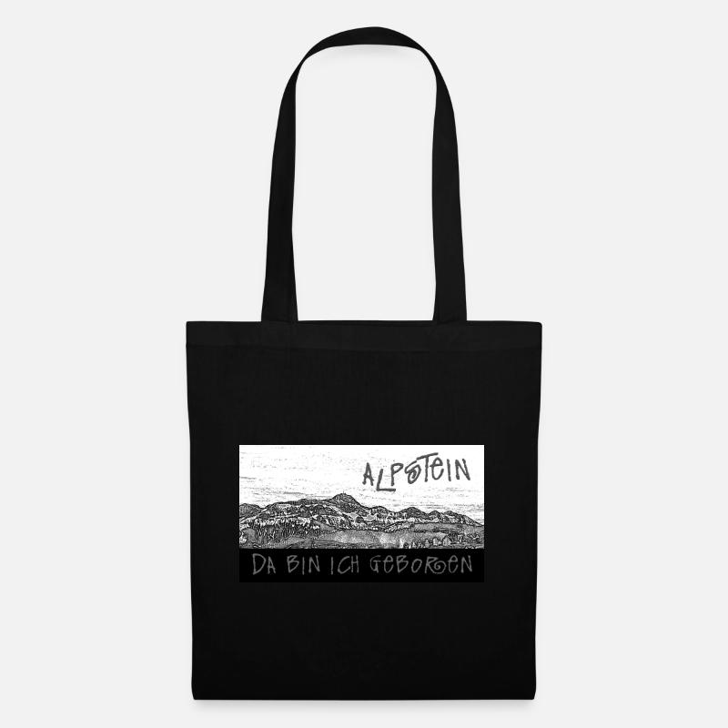 ALPSTEIN - Da bin ich geboren - Schweiz - Stoffbeutel - Schwarz
