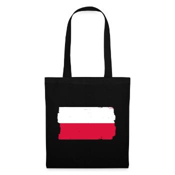 Drapeau de Pologne utilisé Look Polska Drapeau polonais - Sac en tissu - noir - Devant