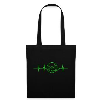 Fréquence cardiaque sur platine - Sac en tissu - noir - Devant