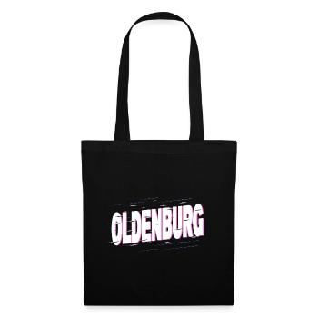 Oldenburg Deutschland Stadt Schrift Heimat Liebe - Stoffbeutel - Schwarz - Vorne