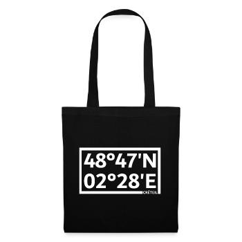Créteil coordinates - Tote Bag - black - Front