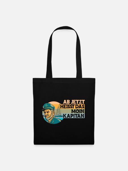 Moin Kapitän - Stoffbeutel - Schwarz