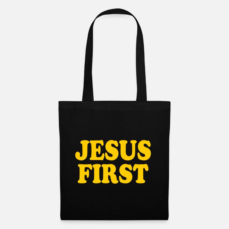 Jesus first - Stoffbeutel - Schwarz