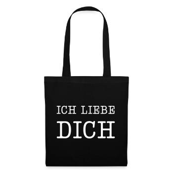 Ich liebe dich - Liebeserklärung - Stoffbeutel - Schwarz - Vorne