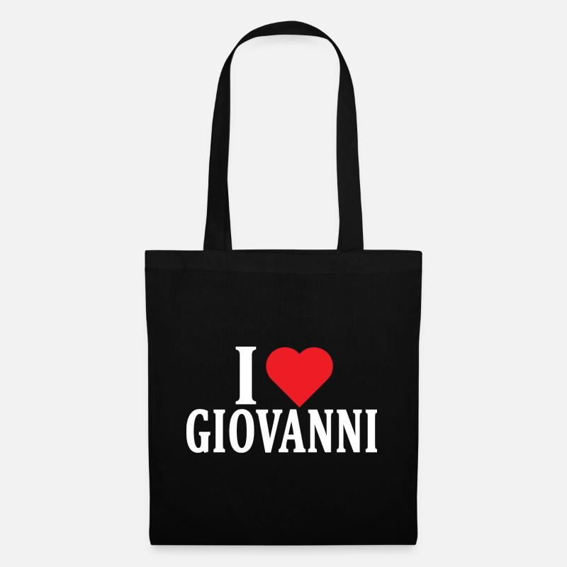 T-Shirt Ich liebe Giovanni T-Shirt Geschenkidee - Stoffbeutel - Schwarz