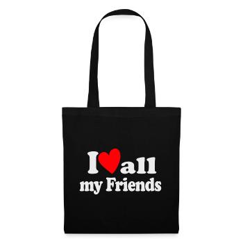 J’aime tous mes amis - Sac en tissu - noir - Devant