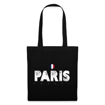 Glyphes en détresse de Paris avec drapeau français - Sac en tissu - noir - Devant