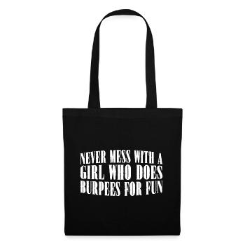 Ne Jouez Jamais Avec Une Fille Qui Fait Des Burpees Pour Le Plaisir 8 - Sac en tissu - noir - Devant