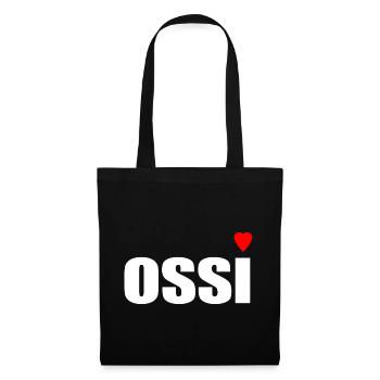 Ossi mit Herz rot - Stoffbeutel - Schwarz - Vorne