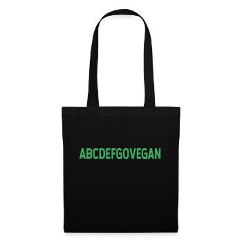 Vegan Alphabet végétalien Dicton Humour - Sac en tissu - noir - Devant