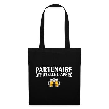 Offizieller Partner Apéro Paar Humor Apéro - Stoffbeutel - Schwarz - Vorne