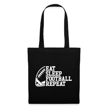 Eat Sleep Football Wiederholen Sie den Jungenfußba - Stoffbeutel - Schwarz - Vorne