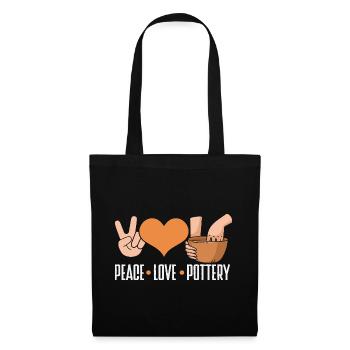 Peace Love Ceramic Art Fans - Tote Bag - black - Front