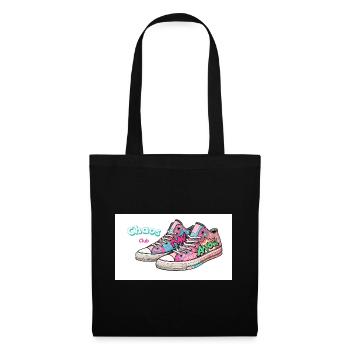 Bunte Sneakers mit Comic-Design - Stoffbeutel - Schwarz - Vorne