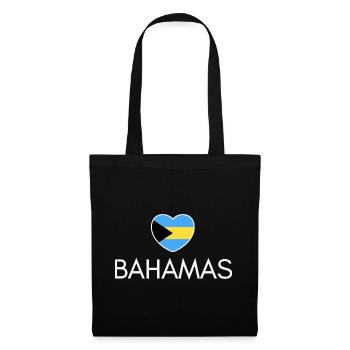 Heart with Bahamas flag, I love Bahamas - Tote Bag - black - Front