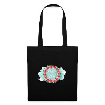 You're Loved & Enough – Watercolor Floral Wreath - Tote Bag - black - Front
