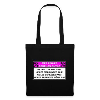 Meine Regeln für Tools - Stoffbeutel - Schwarz - Vorne