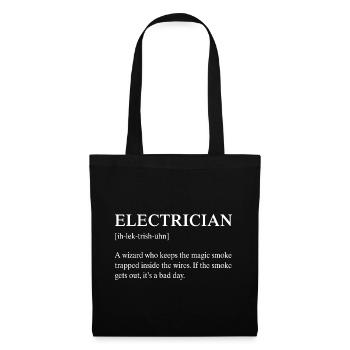 Description technique de l’électricien drôle - Sac en tissu - noir - Devant