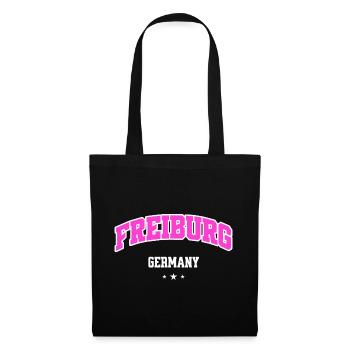 Lettrage du logo rose de Fribourg - Sac en tissu - noir - Devant