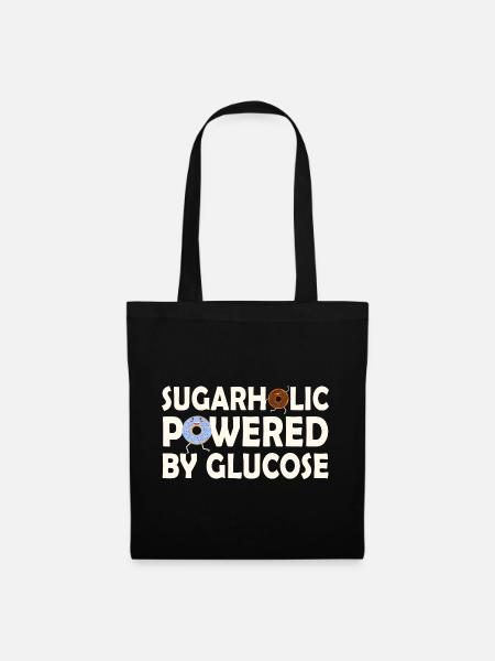 Sugarholic angetrieben von Glukose - Stoffbeutel - Schwarz