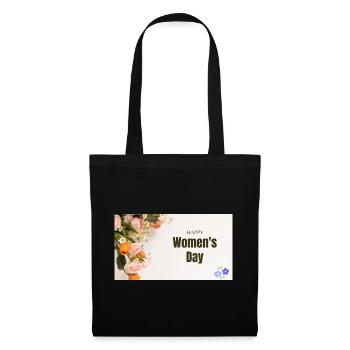 Joyeuses Roses florales pour la Journée des Femmes - Sac en tissu - noir - Devant