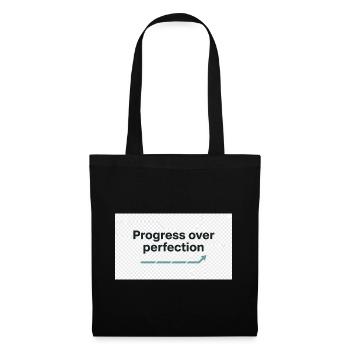 Typography_design_text_progress_over_perfectio - Sac en tissu - noir - Devant
