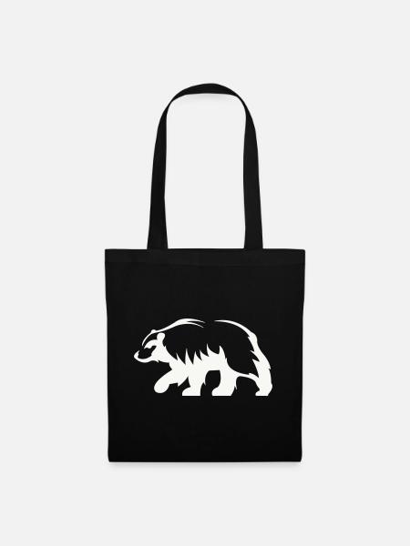 Bär Silhouette - Stoffbeutel - Schwarz