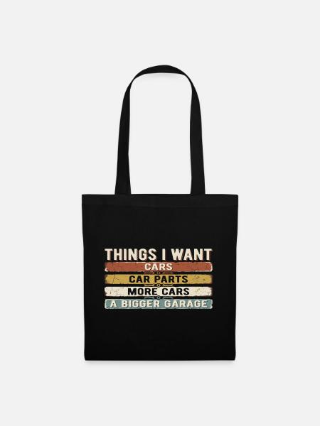 Oldtimer-Garagenwagen-Humor | Mecano-Geschenk - Stoffbeutel - Schwarz
