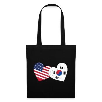 South Korea And US Flag American Korean - Tote Bag - black - Front