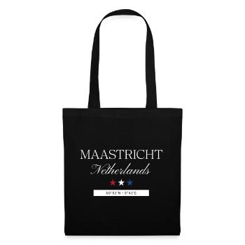 Maastricht Niederlande Souvenir – Reise minimalist - Stoffbeutel - Schwarz - Vorne