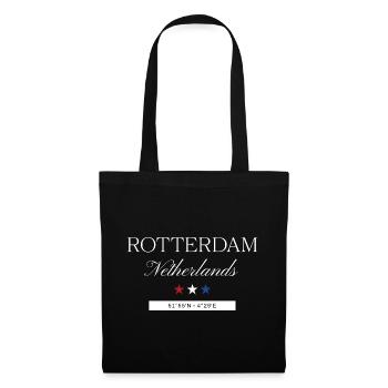 Rotterdam Niederlande Souvenir – Reise minimalist - Stoffbeutel - Schwarz - Vorne
