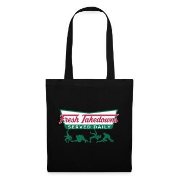 Täglich Fresh Takedowns – Wrestler-Geschenk - Stoffbeutel - Schwarz - Vorne