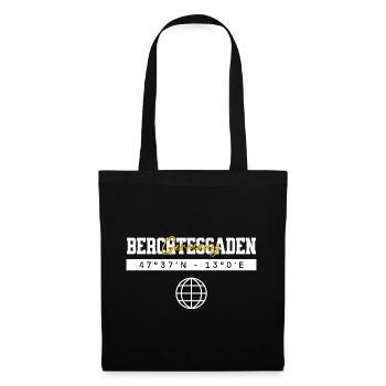 Berchtesgaden Bayern Koordinaten Reise Souvenir - Stoffbeutel - Schwarz - Vorne
