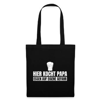 Koch Papa Essen auf eigene Gefahr - Stoffbeutel - Schwarz - Vorne