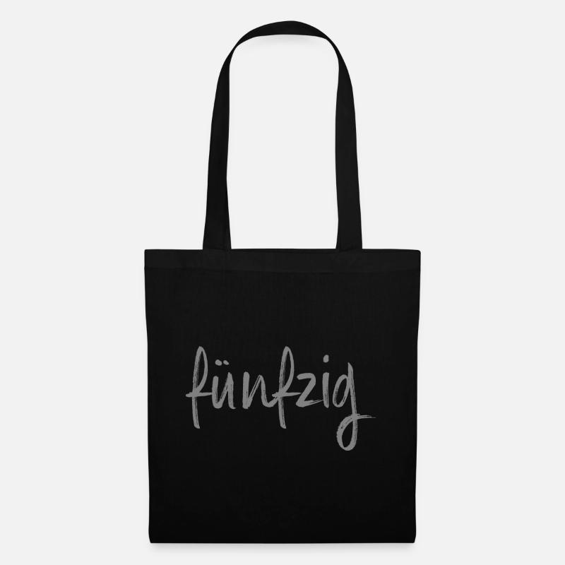 50 fünfzig 50. Geburtstag Geschenk - Stoffbeutel - Schwarz