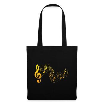 Notes de musique - Sac en tissu - noir - Devant