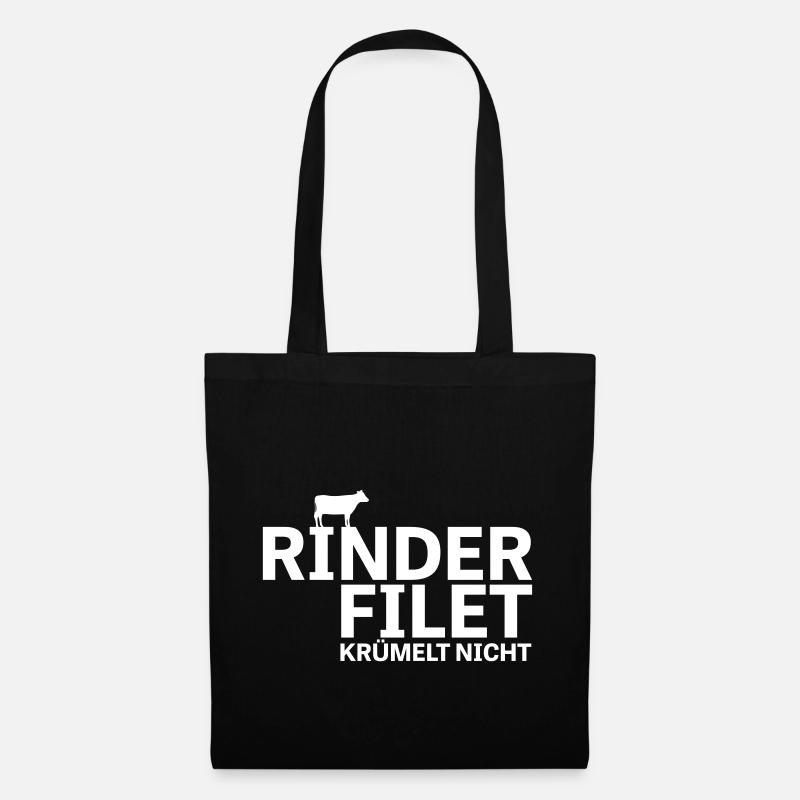 Rinderfilet krümelt nicht - Stoffbeutel - Schwarz