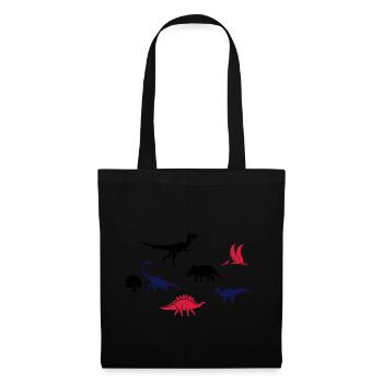 Des dinosaures pour les enfants - Sac en tissu - noir - Devant
