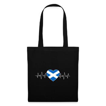 SCHOTTLAND - SCOTLAND - HEARTBEAT - GESCHENK - Stoffbeutel - Schwarz - Vorne