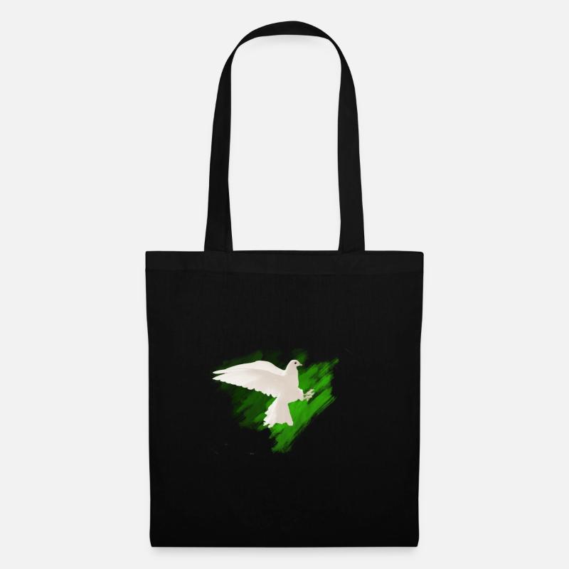 Pigeon blanc avec différentes nuances de vert - Sac en tissu - noir