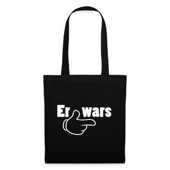 Er wars Partnershirt Geschwister Zwillinge - Stoffbeutel - Schwarz - Vorne