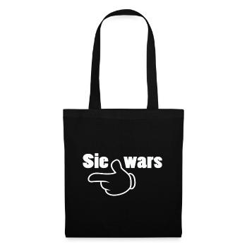 Sie wars Partnershirt Geschwister Zwillinge - Stoffbeutel - Schwarz - Vorne