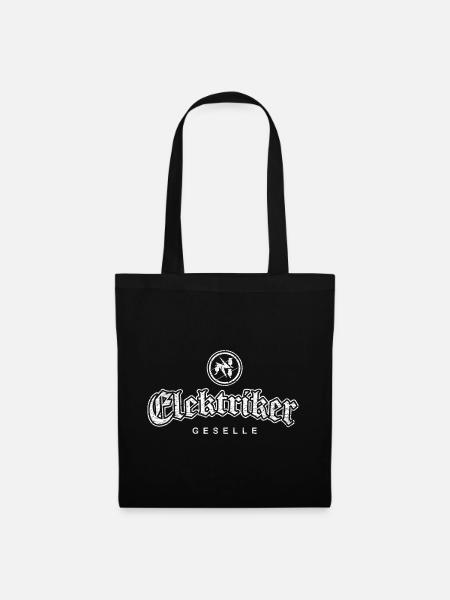 Elektriker Geselle Zunftzeichen mit cooler Schrift - Stoffbeutel - Schwarz