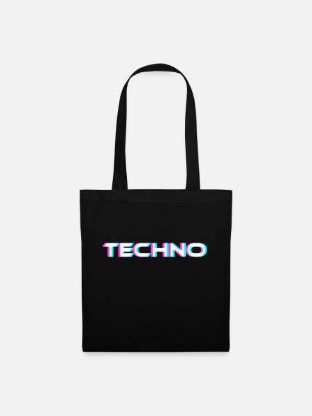Techno Electro Muziek EDM Hardstyle - Stoffen tas - zwart