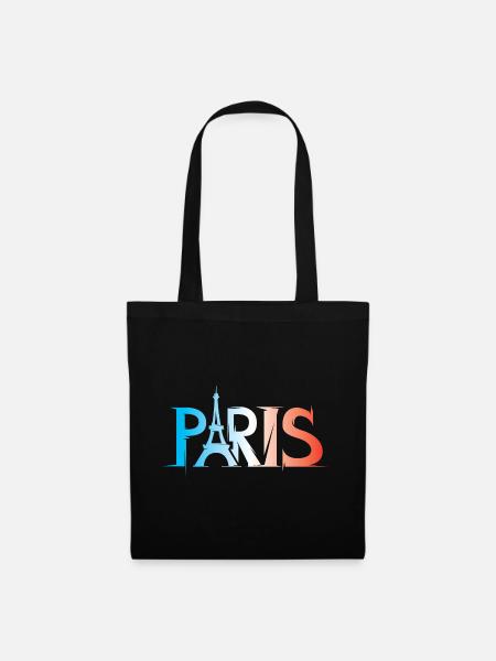 Paris Farben Symbol Eiffelturm Illustration Icon - Stoffbeutel - Schwarz
