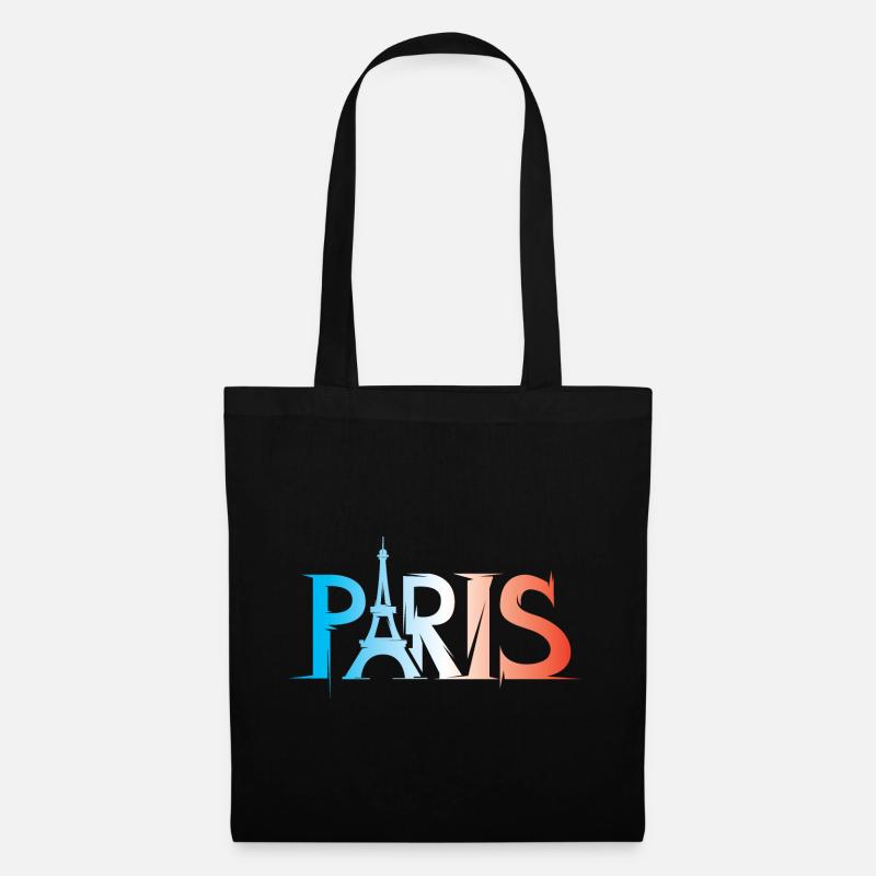 Paris Farben Symbol Eiffelturm Illustration Icon - Stoffbeutel - Schwarz