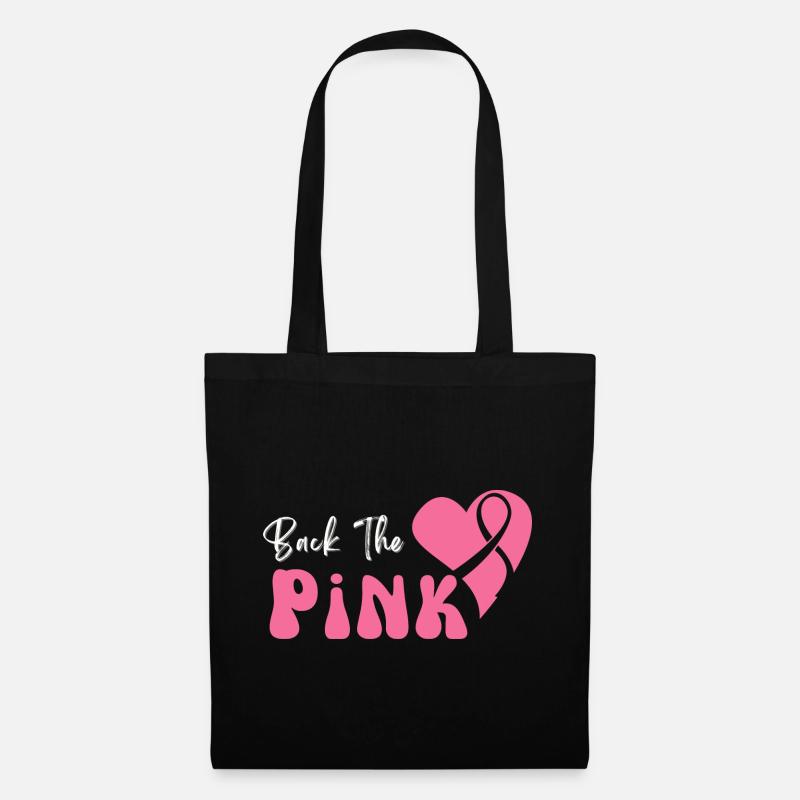 Back the Pink Brustkrebs Awareness - Stoffbeutel - Schwarz