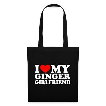 I Love My Ginger Girlfriend I Heart My Redhead GF - Stoffbeutel - Schwarz - Vorne