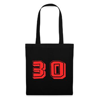 30. 30 ANS. 30e ANNIVERSAIRE. ANNIVERSAIRE 30 ANS. - Sac en tissu - noir - Devant