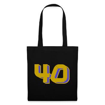40. 40 ANS. 40e ANNIVERSAIRE. ANNIVERSAIRE 40 ANS. - Sac en tissu - noir - Devant